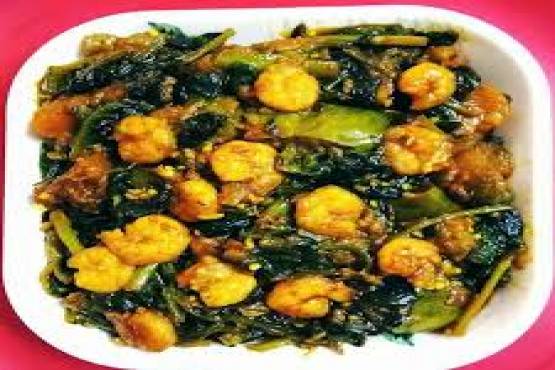 পুঁইশাক চিংড়ি